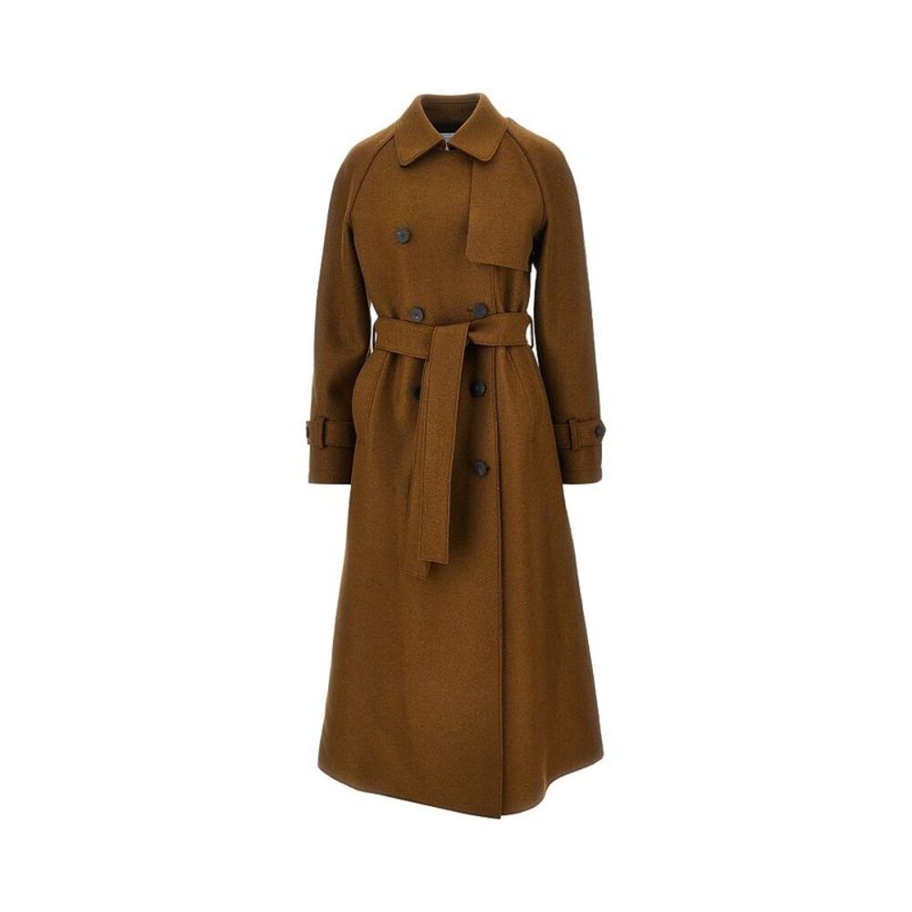 Harris Wharf London Women Pressed Wool Long Trench Coat